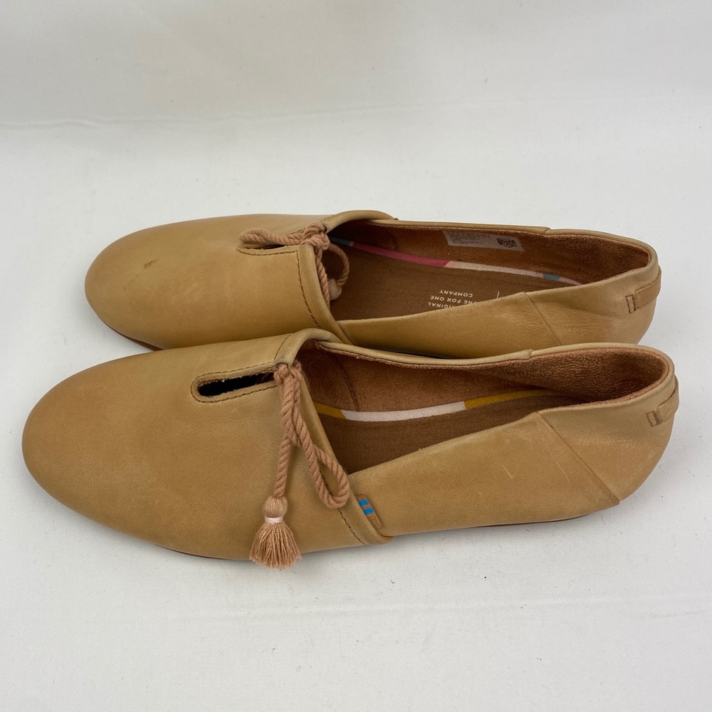 Toms Keli Tassel Soft Leather Slip on Flats Shoes size 8